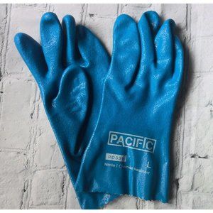 PACIFIC PPE Nitrile Chemical Resistant Work Gloves, Heavy Duty , Cotton Lining